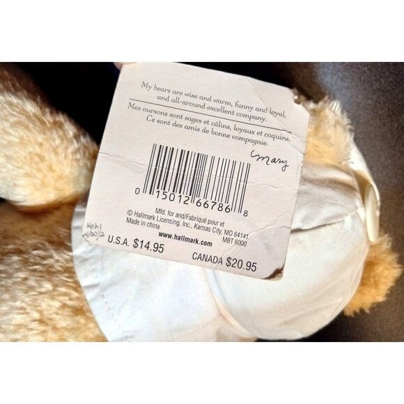 Teddy Bear Baldwin Mary's Bears Plush Hallmark Cards 12 Inch Brow Stuffed Animal - Picture 5 of 13